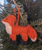 Delightful Orange Hand Knit Fox Ornament Arcadia Home